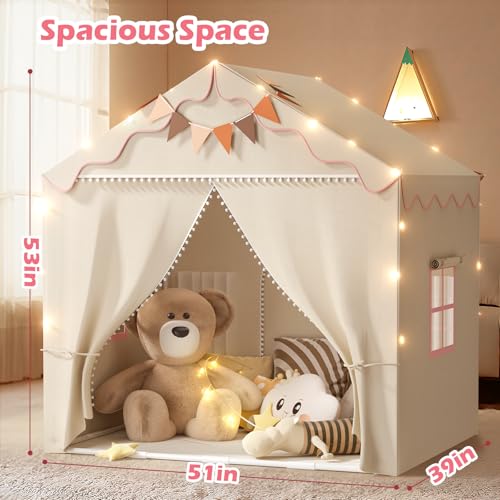 Treestone Play Tent for Kids with Padded Mat and Light, Indoor & Outdoor Playhouse F222