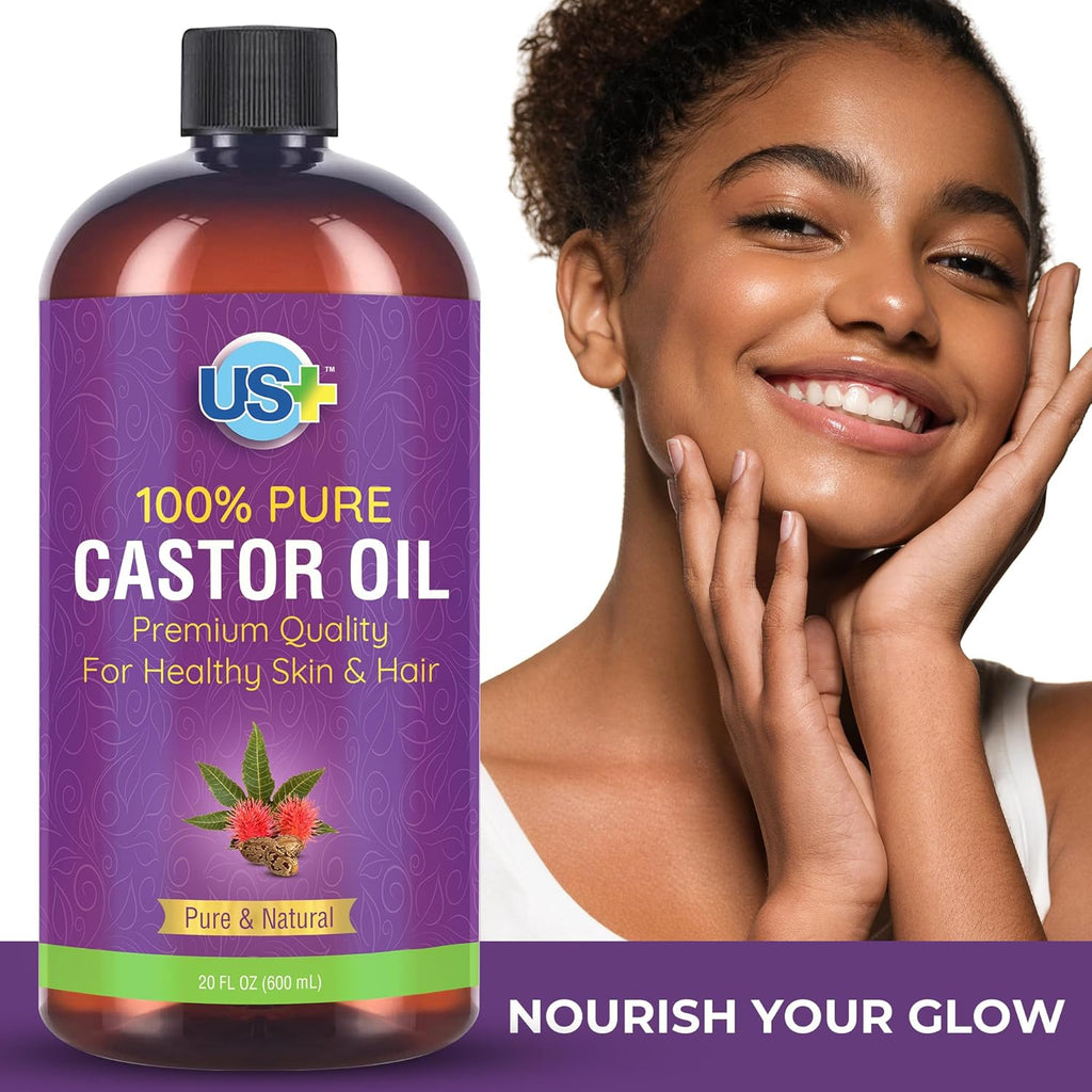 20oz 100% Pure Castor Oil - Cold-pressed, Unrefined, Hexane-free J989