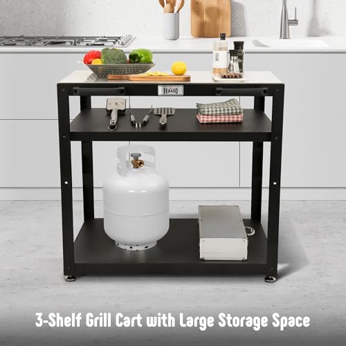 Outdoor Grill Cart with 304 Stainless Steel Sink and Wheels Q934005