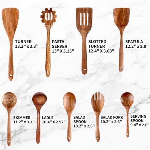 Zulay Kitchen 6-Piece Wooden Spoon Set for Cooking N5148