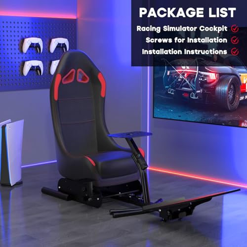 DIWANGUS Racing Simulator Cockpit with Seat for G29 G920 G923 PS4 PS5 PC O79101