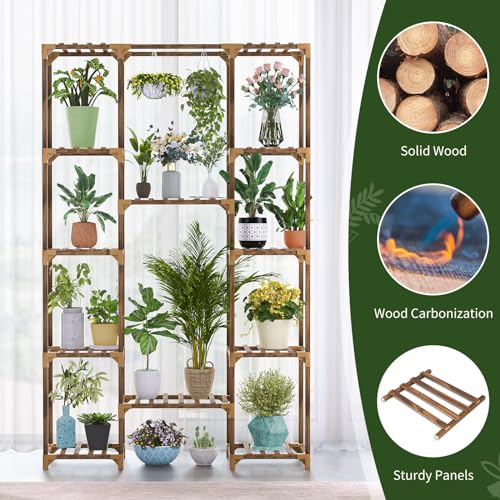 Uneedem Plant Stand Indoor Outdoor, 10-Tier Tall Plant Shelf for Multiple Plants A6522