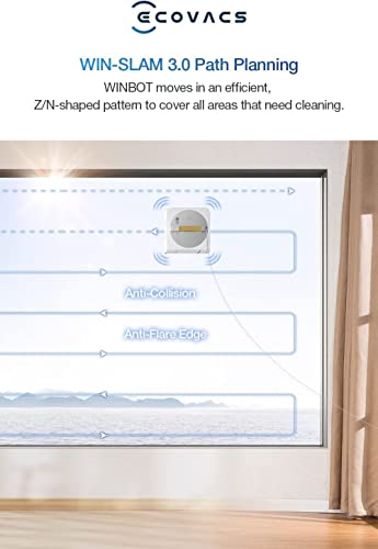 ECOVACS Winbot W1 Pro Window Cleaning Robot, 2800Pa Suction, App Control, Grey R250
