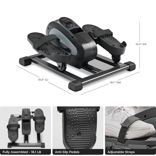 Sunny Health & Fitness Smart Mini Elliptical Trainer, Under-Desk Pedal Exerciser D70811