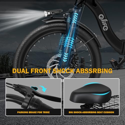 Triker Electric Bike Folding Trike Ebike, 750W Motor, 468Wh Battery, Step-Thru 3 Wheel Tricycle for Adults X7056