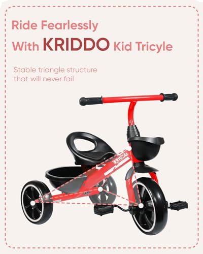 KRIDDO Kids Tricycle for Toddlers Age 2-5 Years, Blue P72011