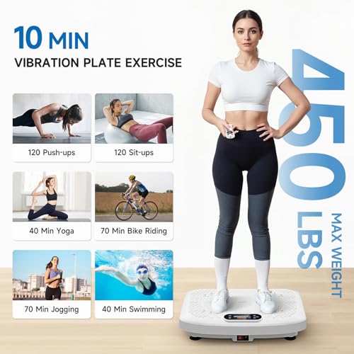 Vibration Plate Exercise Machine Full Body Workout 450 Lbs Capacity W919
