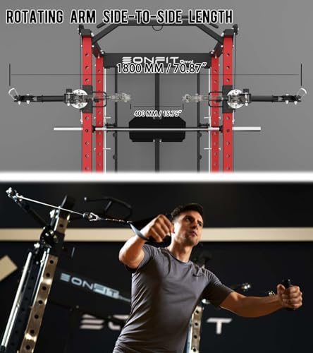 Eonfit E5 Smith Machine with Vertical Leg Press, Power Cage Squat Rack, Home Gym Equipment R390