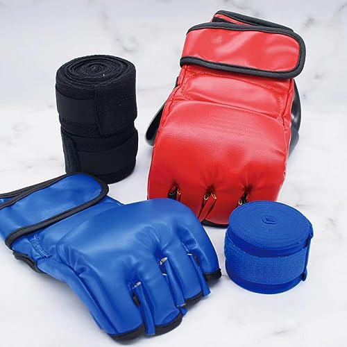 2 Pairs Boxing Kickboxing Gloves for Men Women Leather Sparring Training MMA O811