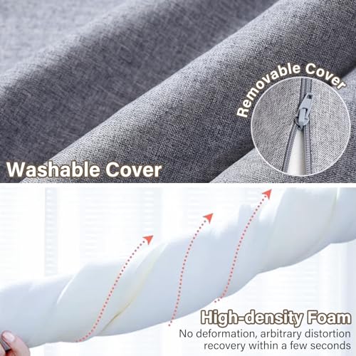 ENITYA Full Bed Wedge Pillow for Headboard Gap Filler, Grey 54"x10"x6" B97640