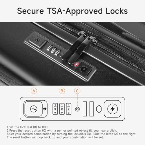 Carry On Luggage 20 Inch Expandable Suitcase with Spinner Wheels & TSA Lock A583147