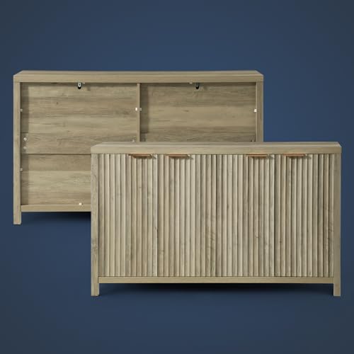 Fluted Sideboard Buffet Cabinet with Storage, 56" Modern Credenza, Natural Y669537