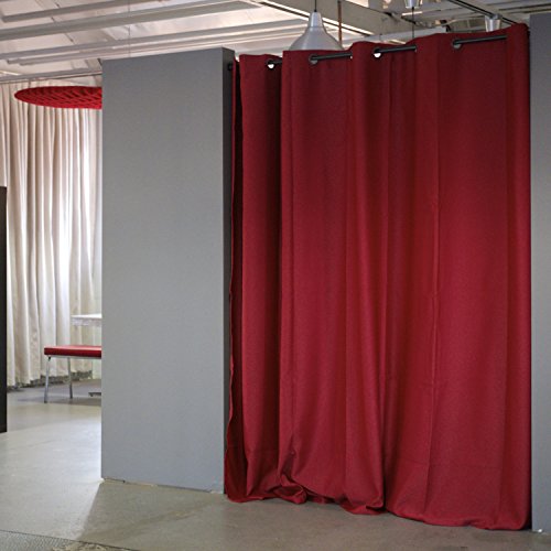 Tension Rod Room Divider Curtain Kit - 8ft Tall x 10ft-12ft 6in Wide, Stone White Q31183