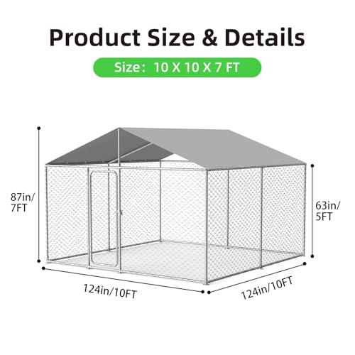 Outdoor Dog Kennel Heavy Duty with Waterproof Cover and Lock Q463