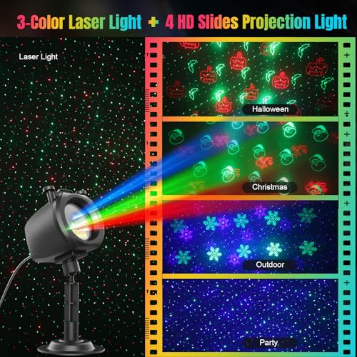 Halloween Christmas Laser Lights Projector Outdoor with Remote Z866