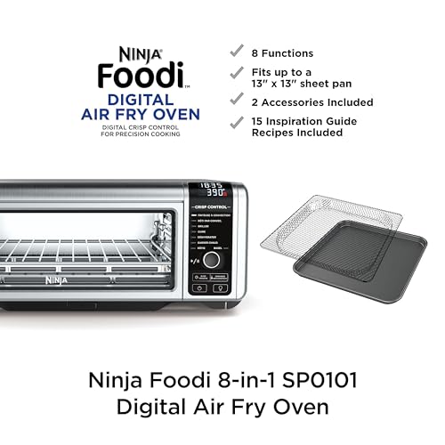 Ninja Digital Air Fry Countertop Oven, 8-in-1, XL Capacity, Silver, SP101 G9880