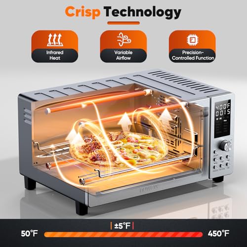 Nuwave Bravo Pro Smart 21QT Toaster Oven Air Fryer Combo, Convection Countertop, Mint Green B532672