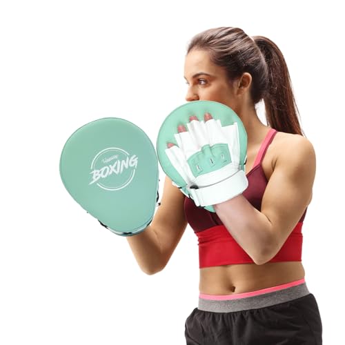 Valleycomfy Boxing Curved Focus Punching Mitts Leatherette Training Pads D262