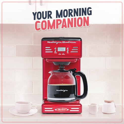 Nostalgia Retro 12-Cup Programmable Coffee Maker with LED Display, Aqua S6557
