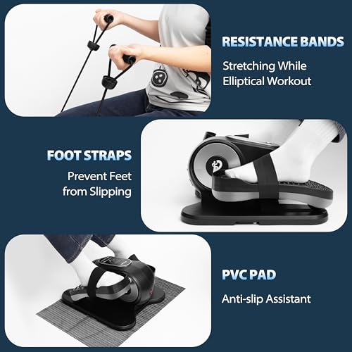 Under Desk Elliptical Machine, Leg Exerciser with Remote, 12 Speed Levels C787556
