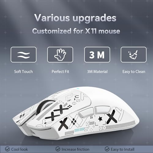 Attack Shark X11 59g Superlight Wireless Gaming Mouse with RGB Charging Dock, Black W869