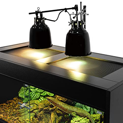 OIIBO Reptile Original Wood Enclosure Large Wide Terrarium with Double Hinge Sliding Doors Black 48"x24"x24" W3082