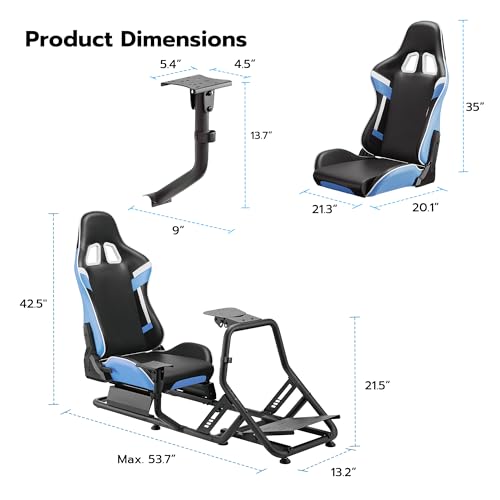 ARES WING Racing Simulator Cockpit with Monitor Mount and Seat P60837