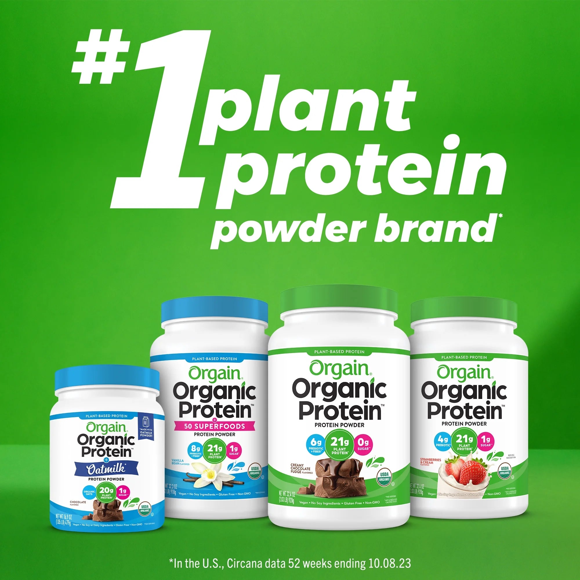 Orgain Organic Vegan Sport Protein Powder, Vanilla, 2.01lb H2906