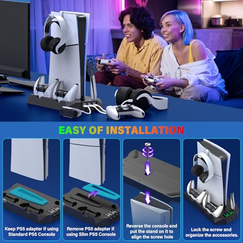 PS5/PS5 Slim Cooling Station with Controller Charging for PlayStation 5 T70142