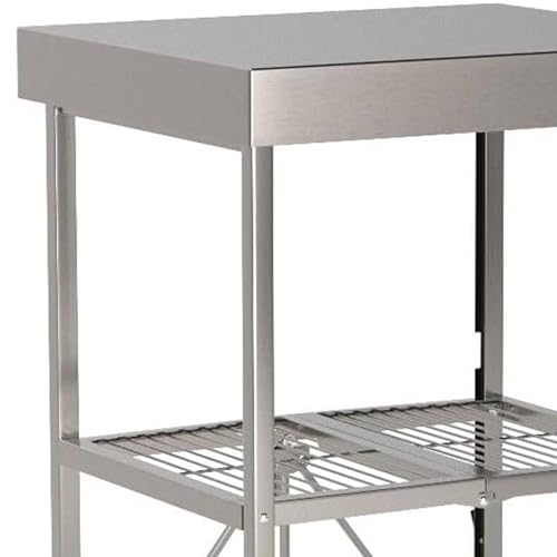 Origami Folding Kitchen Cart on Wheels, 3-Tier Rolling Cart Z2164