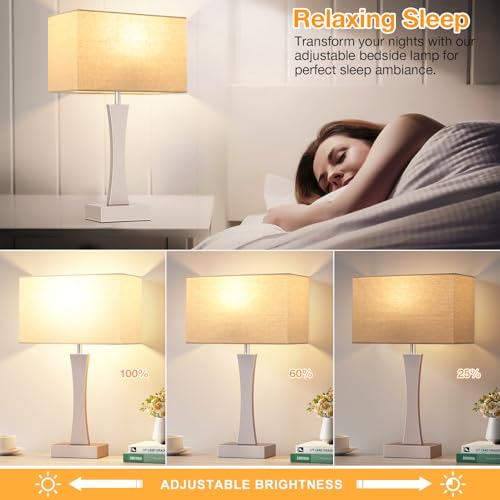3 Way Dimmable Bedside Lamp Set of 2 with USB Ports C63781