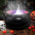 Halloween Decorations 12" Large Witches Cauldron with Mist Maker Fogger Black Witch Cauldron Kettle Pot 12 LED Light Color Change Pond Fog Maker for Holidays Parties Outdoor Decorations