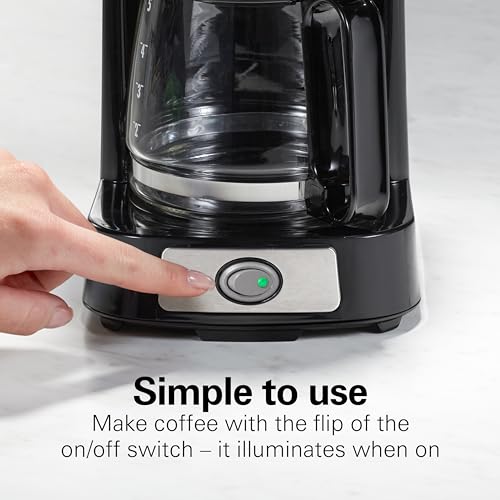 Hamilton Beach 5 Cup Drip Coffee Maker with Programmable Clock, Black & Stainless Steel S78391