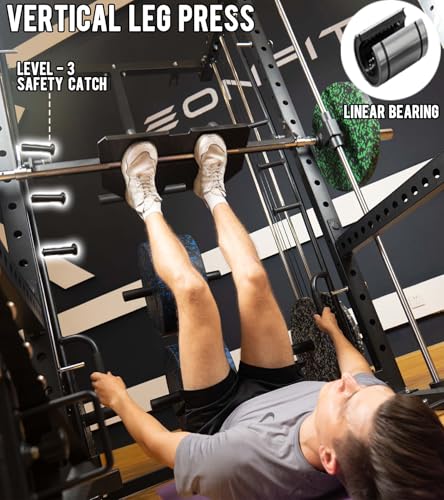 Eonfit E5 Smith Machine with Vertical Leg Press, Power Cage Squat Rack, Home Gym Equipment R390