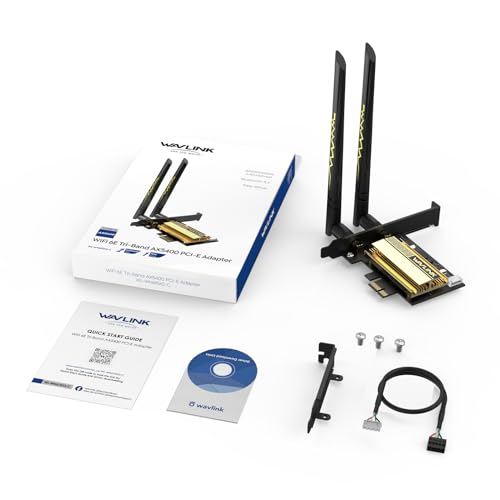 WAVLINK PCIe WiFi 6E Card, Tri-Band AX5400, Bluetooth 5.3, Low-Profile Bracket R85947