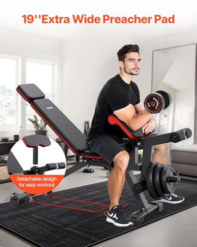 VEVOR 800lbs Adjustable Weight Bench Press for Home Gym Strength Training E67387