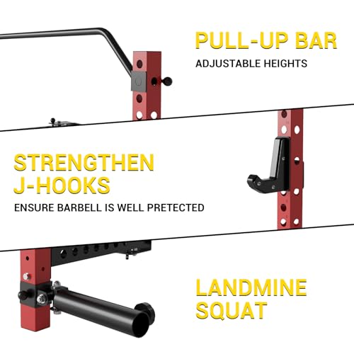 Folding Squat Rack for Home Gym with Pull Up Bar, 1000 LBS Capacity A1297