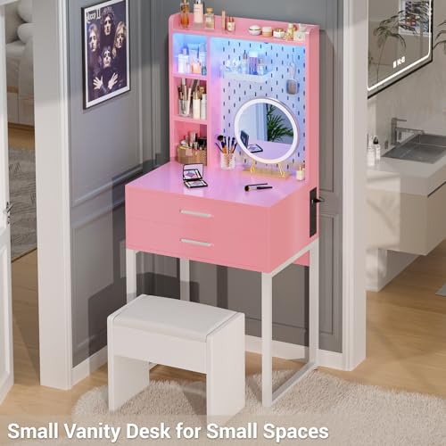 Black Vanity Desk with 4 Drawers and Charging Station O896