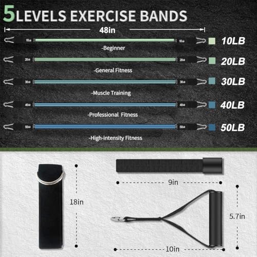 VEICK Resistance Bands with Handles for Home Workout O75059