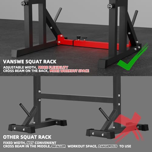 VANSWE Squat Rack for Home Gym, Adjustable Barbell Stand D88877