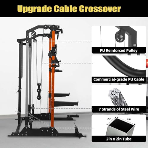 Power Cage 2000Lbs Capacity Power Rack with Cable Crossover O122915