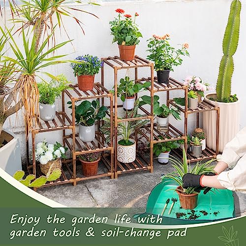 Uneedem Plant Stand Indoor Outdoor, 10-Tier Tall Plant Shelf for Multiple Plants A6522