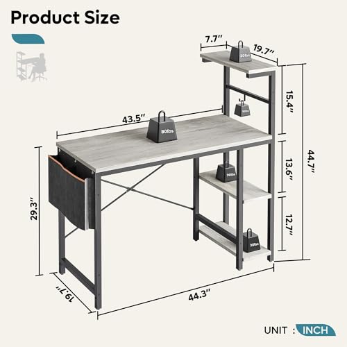 Bestier Gaming Desk with LED Lights, 51.3 Inch Computer Desk Q970