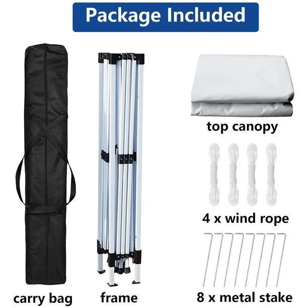 SUGIFT Ez Pop-up Canopy Tent with Bag 10x10 White T725