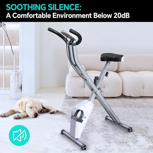 Foldable Exercise Bike with 16-Level Magnetic Resistance for Home T532