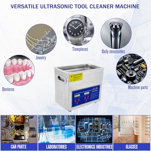 Heated Ultrasonic Parts Cleaner 3L with Digital Timer, 110V G276