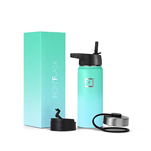 IRON °FLASK Stainless Steel Insulated Water Bottle with 3 Lids, 40 oz U19688