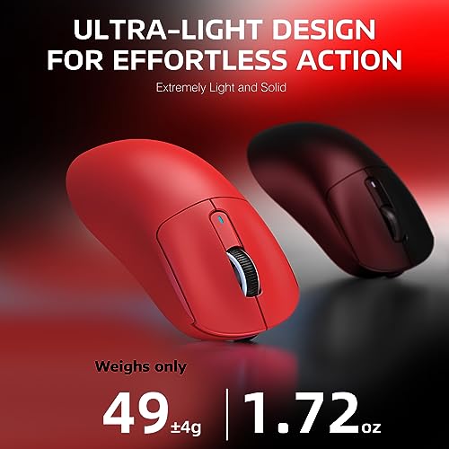 ATTACK SHARK X3 Wireless Gaming Mouse, 49g Ergonomic, PAW3395 26K DPI, White C238377