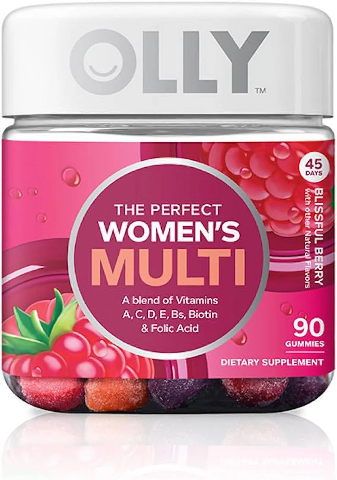 Olly The Perfect Womens Multi Vitamin Gummies, Blissful Berry, 90 Ea, 2 Pack