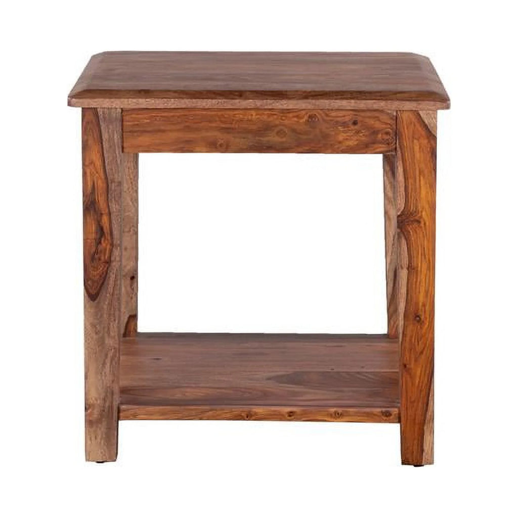 Hawthorne Collections Sonora Solid Sheesham Wood End Table Brown E755543